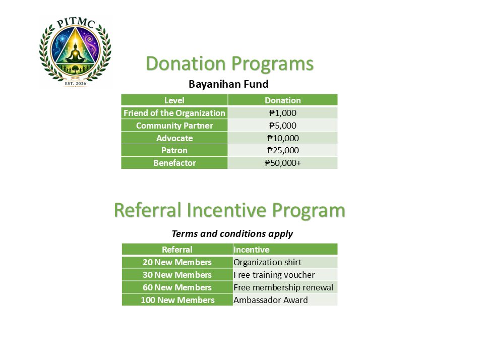 Donation Program | Referral Incentive Program